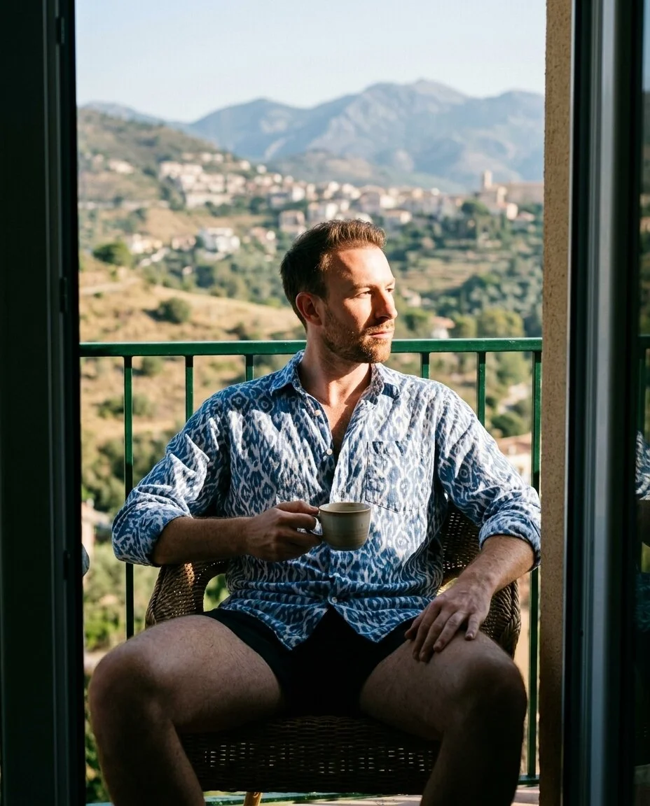 Competitor reference example of a balcony coffee portrait